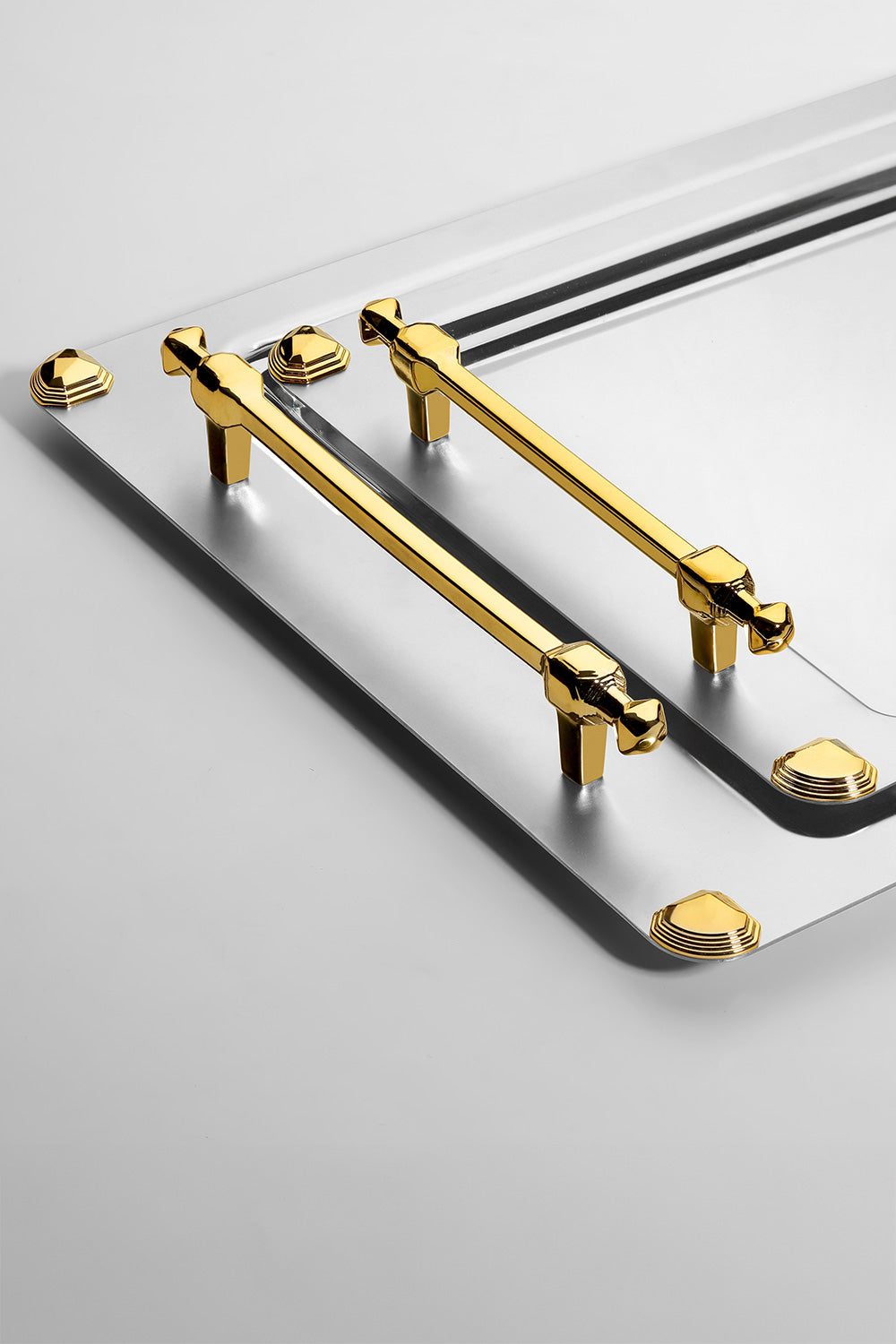 Verona 2'li Altın Saten Çelik Tepsi Seti