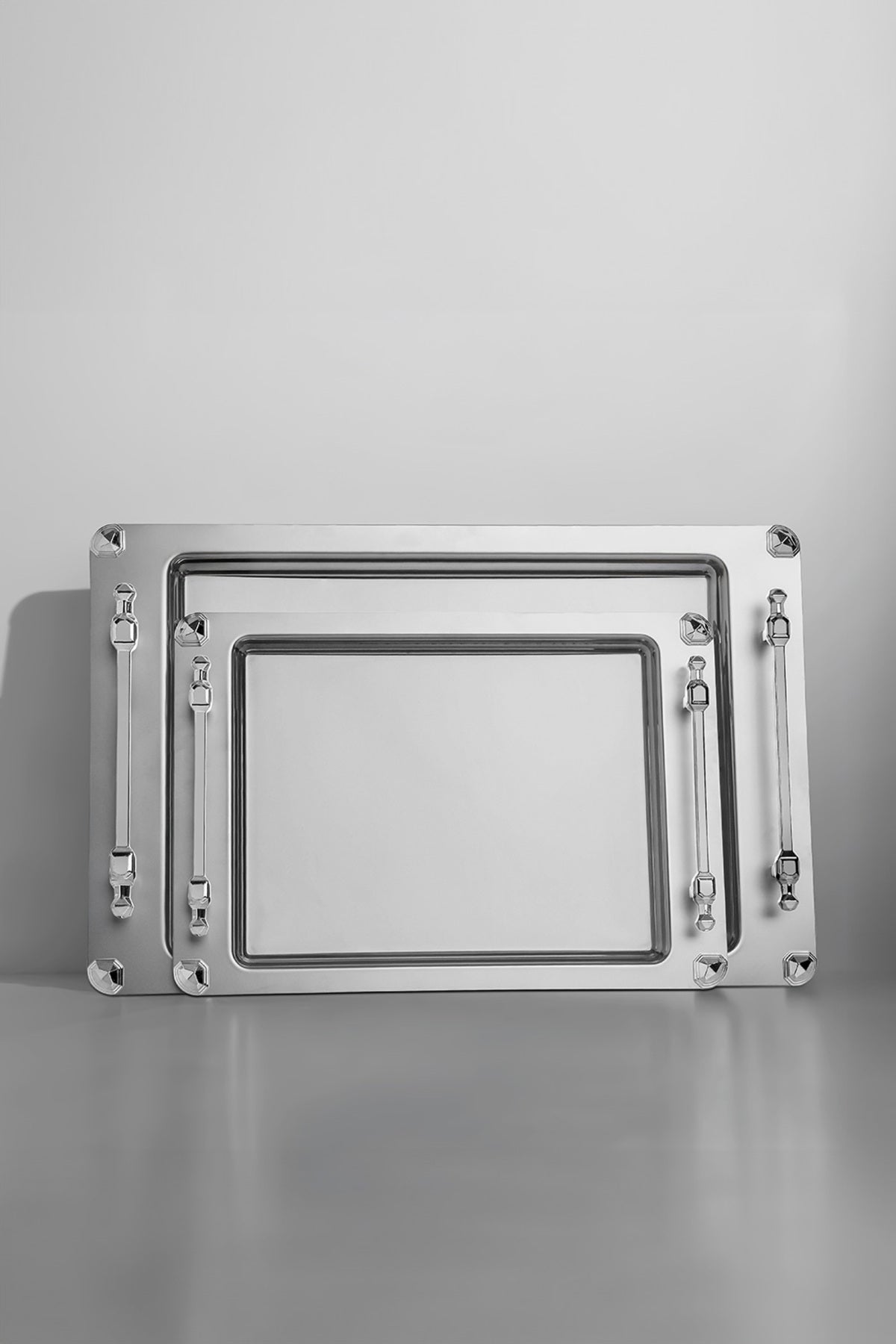 Verona 2'li Saten Çelik Tepsi Seti