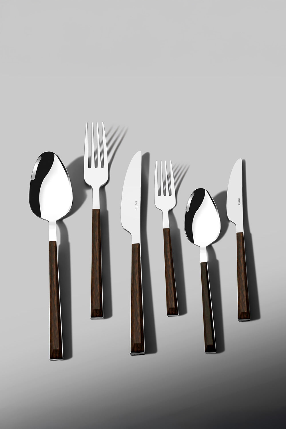 Viola Ahşap 6 Kişilik Desenli 36 Parça Kutulu Çatal Kaşık Bıçak Takımı