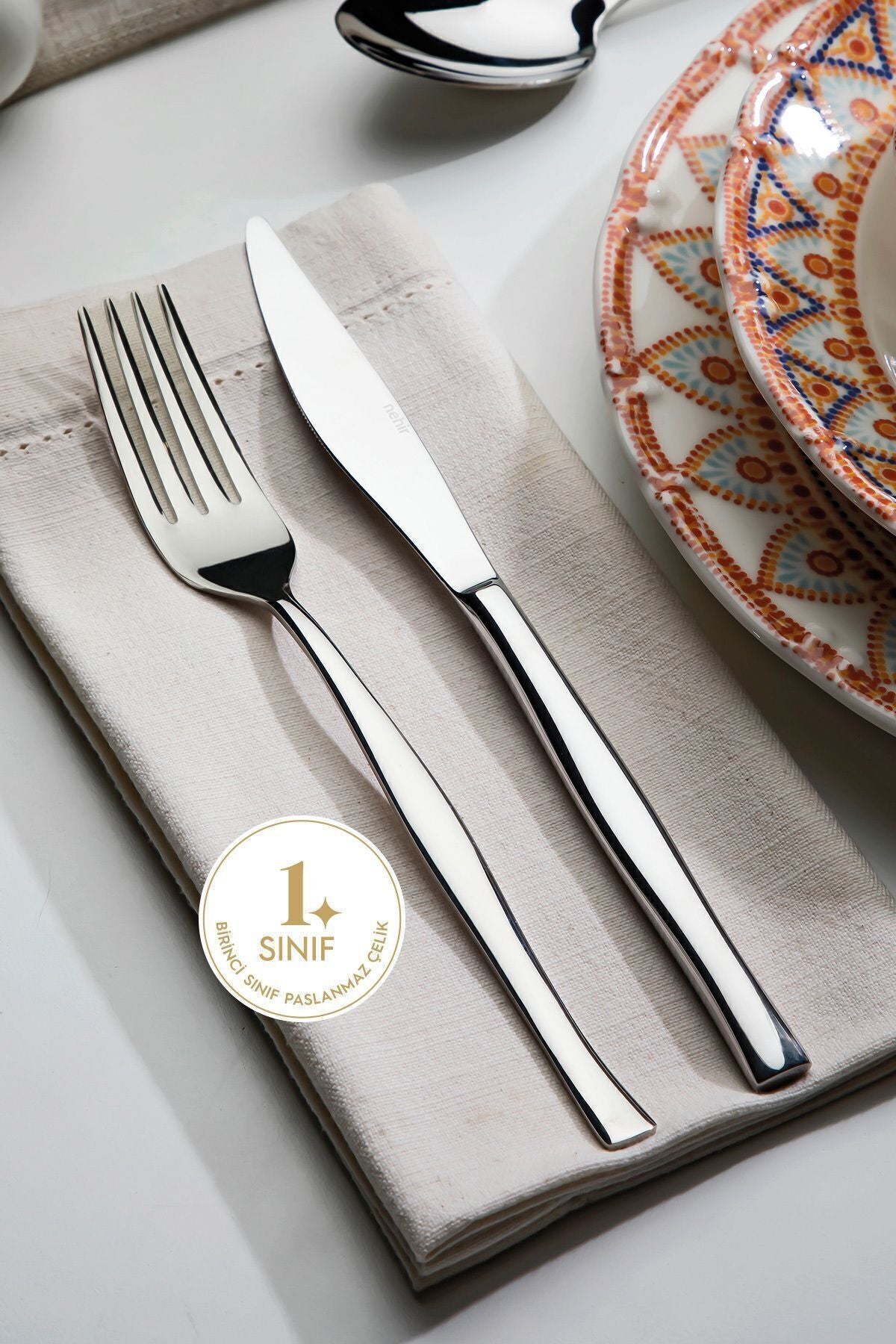 Zarif Sade 12 Kişilik 89 Parça Deri Kutulu Çatal Kaşık Bıçak Takımı