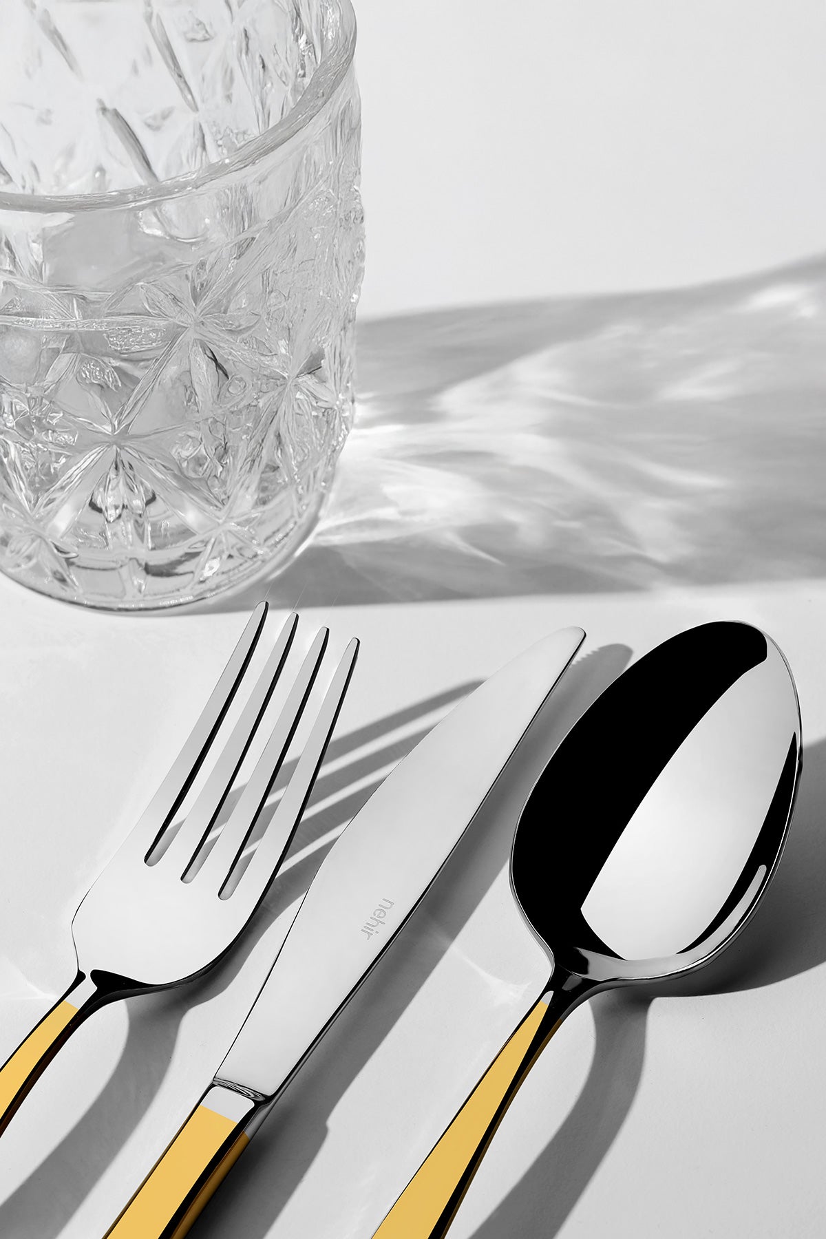 Zarif Altın Sade 12 Kişilik 89 Parça Kutulu Çatal Kaşık Bıçak Takımı