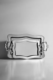 Zincir 2'li Saten Çelik Tepsi Seti