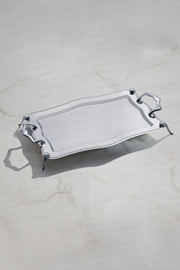 Zincir Ayaklı Sade Çelik Çay Tepsi