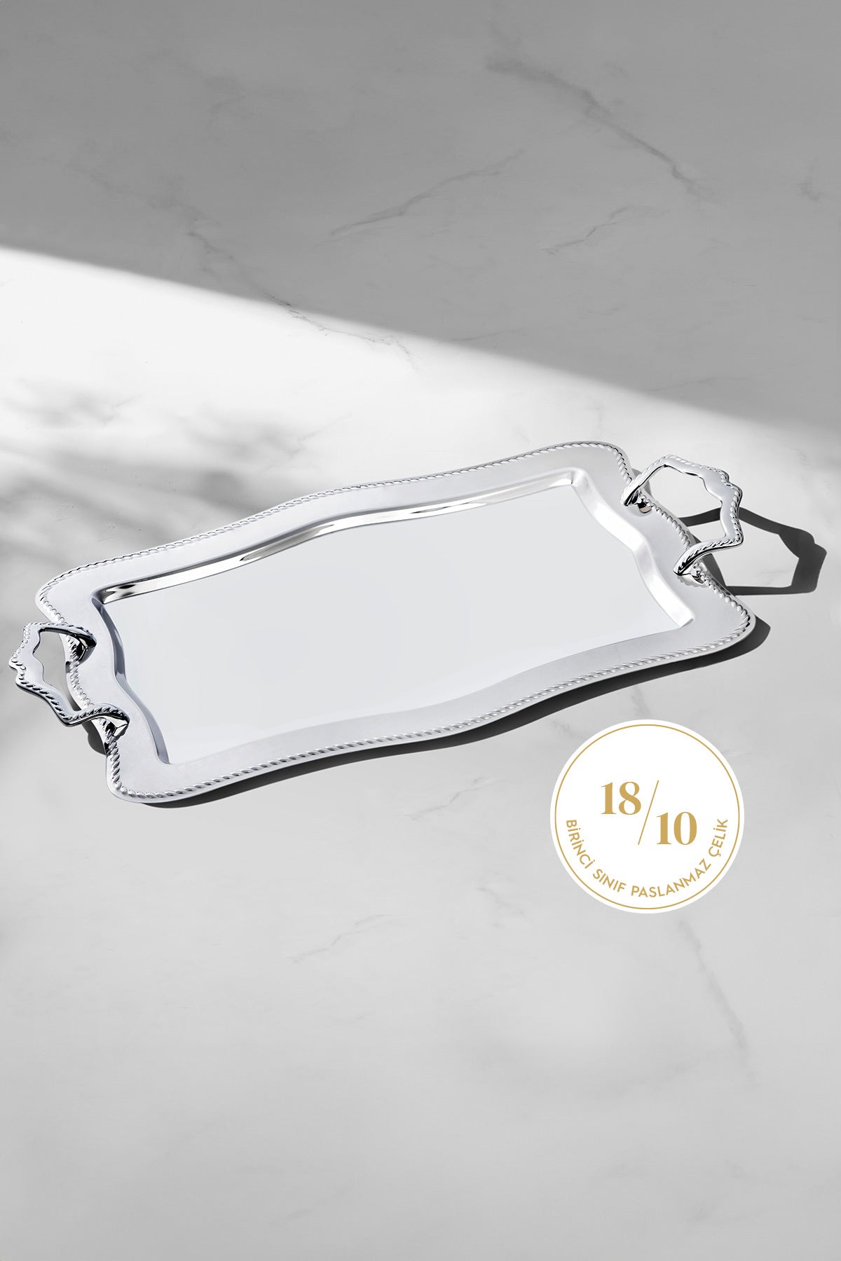 Zincir Sade Çelik Çay Tepsi